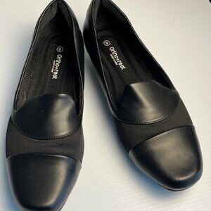 Ortho+rest Women' Orthopedic Dress Shoe Size 8 Black / Silver Slip On Loafers